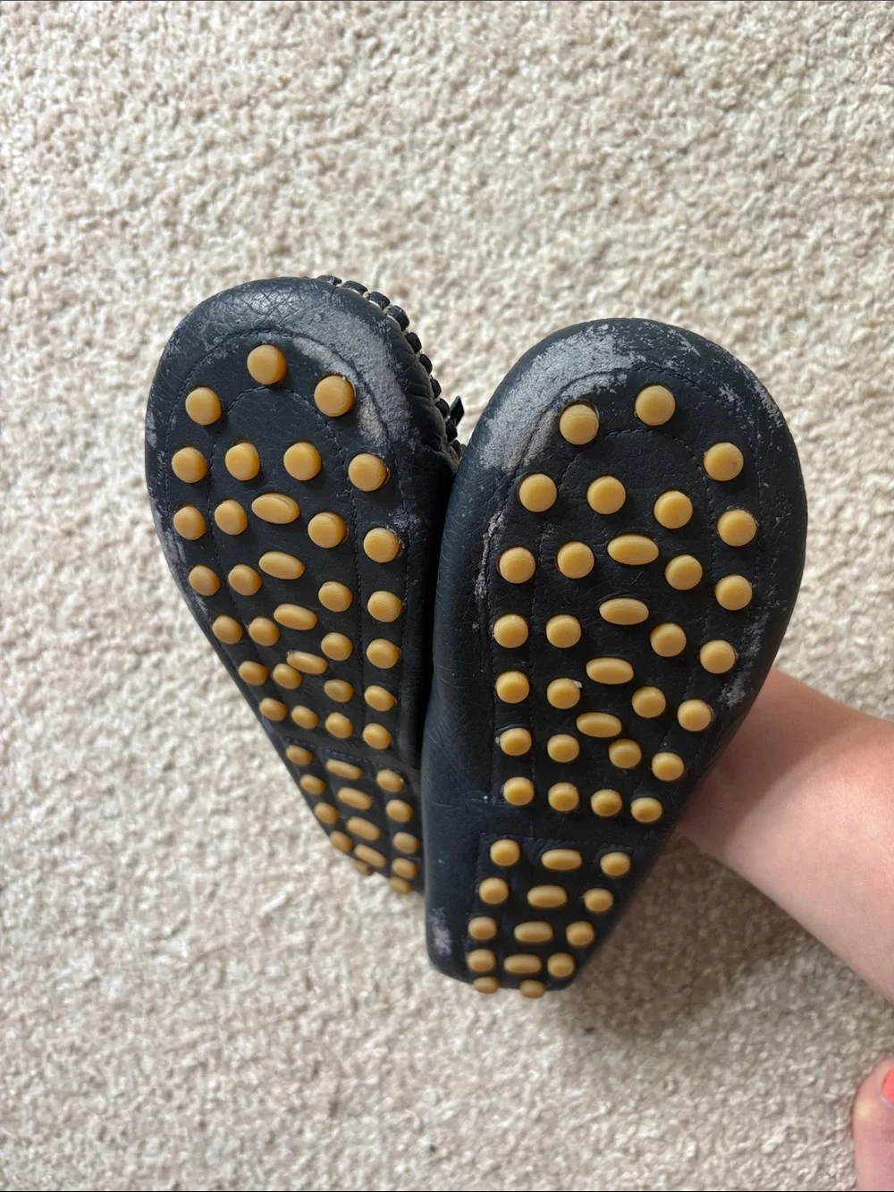 Elephantito Navy Blue Leather Moccasin Kids Shoes
